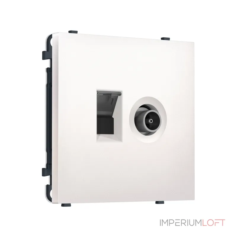 Комплект механизма розетки компьютерной + TV оконечной RJ-45 (8P8C) CAT6 Ambrella Volt SIGMA MS212510