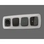 Комплект механизма 1-кл выключателя с самовозвратом с подсветкой 5600K Ambrella Volt OMEGA MO802055