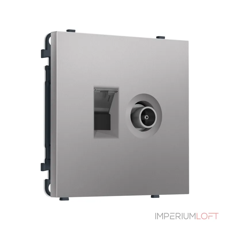 Комплект механизма розетки компьютерной + TV оконечной RJ-45 (8P8C) CAT6 Ambrella Volt SIGMA MS512510