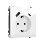 Комплект механизма электрической розетки 2USB A+C 20W (быстрая зарядка) с/з и шторками Ambrella Volt SIGMA MS110010