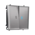 Комплект механизма 2-клавишного проходного выключателя с подсветкой 10000K Ambrella Volt SIGMA MS504040