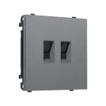 Комплект механизма компьютерной двойной розетки RJ-45 (8P8C) CAT6 с защитной шторкой Ambrella Volt SIGMA MS872110