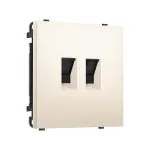 Комплект механизма компьютерной двойной розетки RJ-45 (8P8C) CAT6 с защитной шторкой Ambrella Volt SIGMA MS252110
