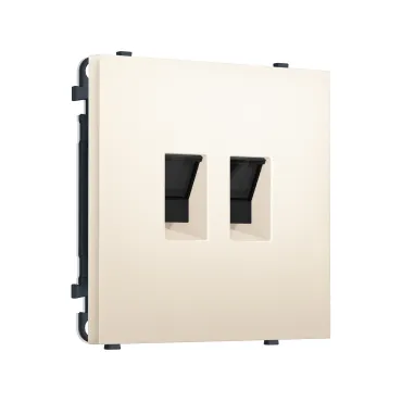 Комплект механизма компьютерной двойной розетки RJ-45 (8P8C) CAT6 с защитной шторкой Ambrella Volt SIGMA MS252110