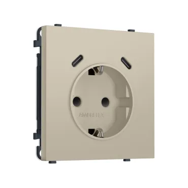 Комплект механизма электрической розетки 2USB С+C 20W (быстрая зарядка) с/з со шторками Ambrella Volt SIGMA MS350510