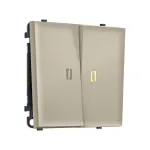 Комплект механизма 2-клавишного выключателя с подсветкой 3200K Ambrella Volt SIGMA MS344010