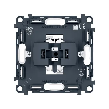 Механизм 1-клавишного выключателя с самовозвратом 10A-250V Ambrella Volt VM PR113