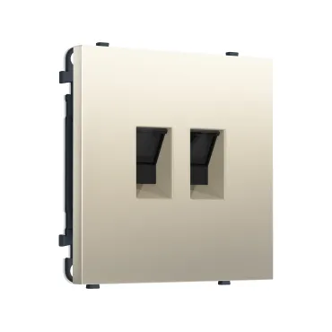Комплект механизма компьютерной двойной розетки RJ-45 (8P8C) CAT6 с защитной шторкой Ambrella Volt SIGMA MS552110