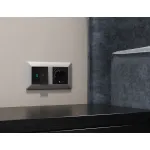 Комплект механизма 2-кл выключателя с самовозвратом с подсветкой 10000K Ambrella Volt ALFA MA804060