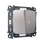 Комплект механизма 2-кл выключателя с самовозвратом с подсветкой 3200K Ambrella Volt OMEGA MO504050