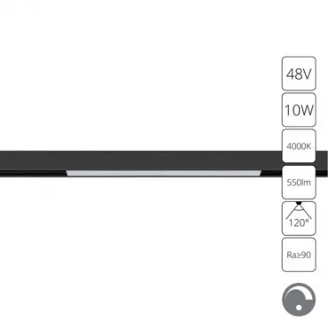 Магнитный трековый светильник Arte Lamp LINEA 0.1-10V A4682PL-1BK от ImperiumLoft