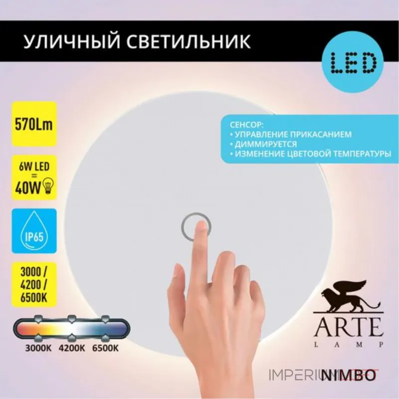 Фасадный светильник Arte Lamp NIMBO A4506AL-1WH Фасадный светильник Arte Lamp NIMBO A4506AL-1WH