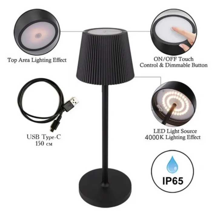 Уличный настольный светильник Arte Lamp FUYUE A1616LT-1BK от ImperiumLoft