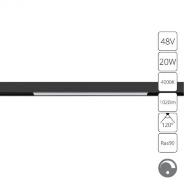 Магнитный трековый светильник Arte Lamp LINEA 0.1-10V A4683PL-1BK от ImperiumLoft