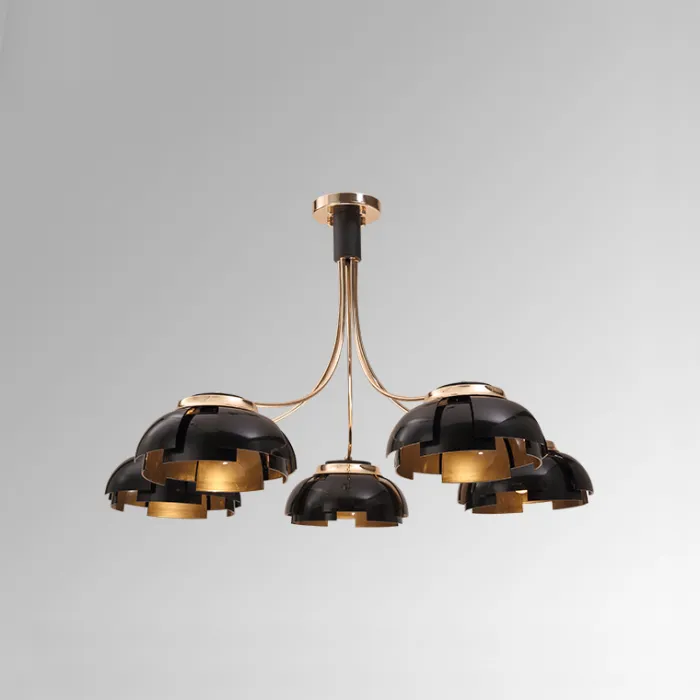 Люстра на штанге GRADE D105 5 lamps Gold/Black от ImperiumLoft