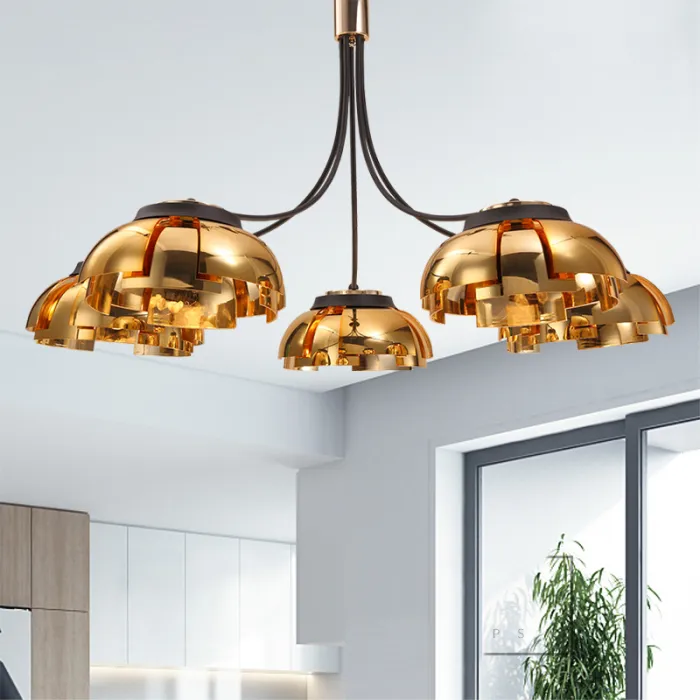 Люстра на штанге GRADE D105 3 lamps Gold/Black от ImperiumLoft