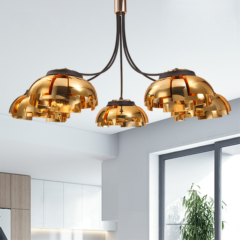 Люстра на штанге GRADE D105 5 lamps Gold от ImperiumLoft