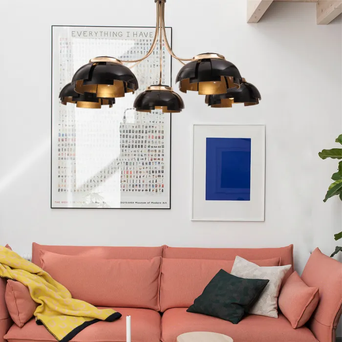 Люстра на штанге GRADE D105 3 lamps Gold/Black от ImperiumLoft