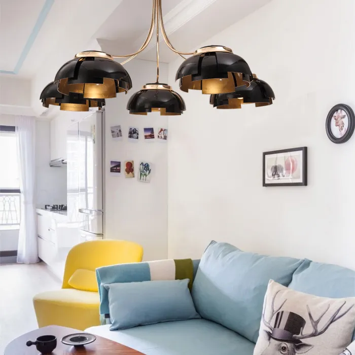 Люстра на штанге GRADE D105 3 lamps Gold/Black от ImperiumLoft