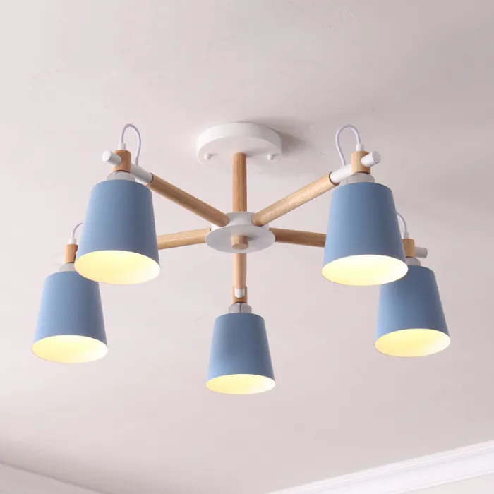 Люстра на штанге VARDA 5 lamps Blue от ImperiumLoft