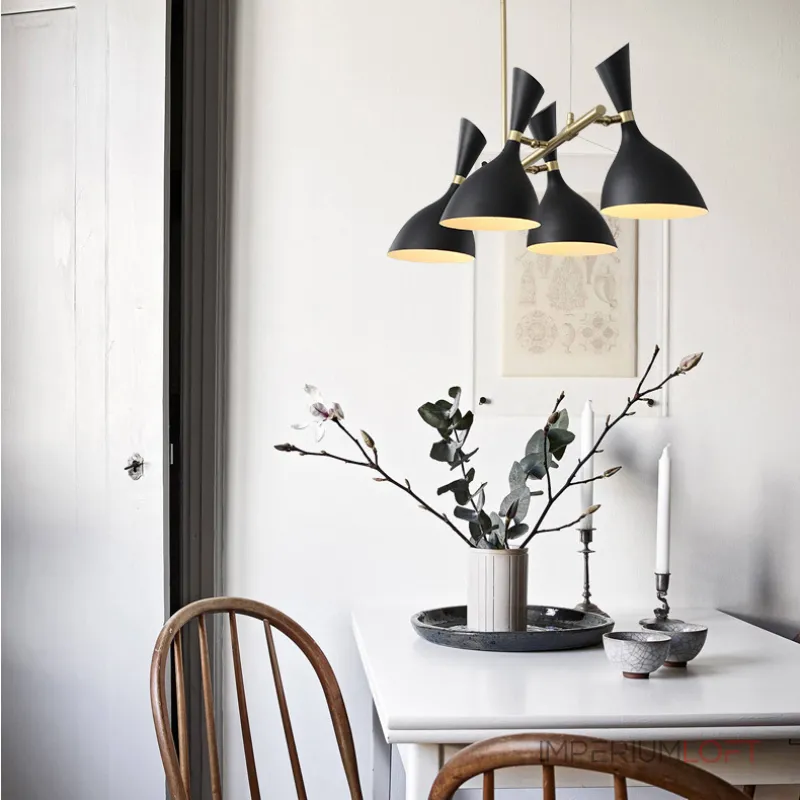 Подвесной реечный светильник TRUMPET LINE L130 Black от ImperiumLoft Подвесной реечный светильник TRUMPET LINE L130 Black от ImperiumLoft