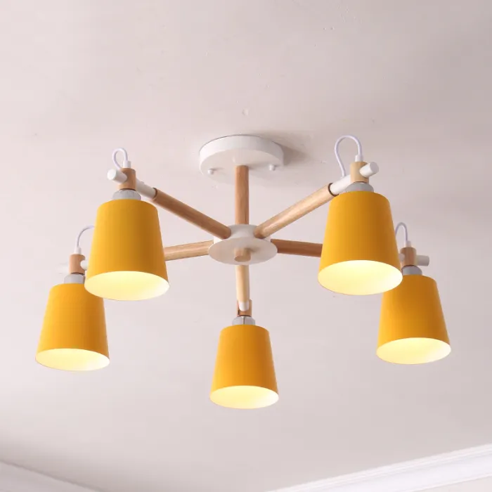 Люстра на штанге VARDA 5 lamps Yellow от ImperiumLoft