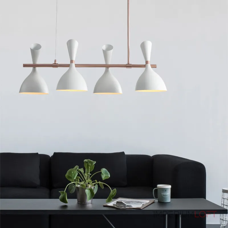 Подвесной реечный светильник TRUMPET LINE L130 Black от ImperiumLoft Подвесной реечный светильник TRUMPET LINE L130 Black от ImperiumLoft