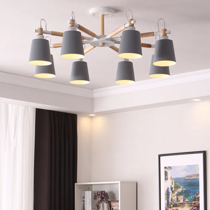 Люстра на штанге VARDA 8 lamps Grey от ImperiumLoft