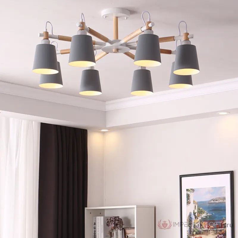 Люстра на штанге VARDA 8 lamps Grey от ImperiumLoft