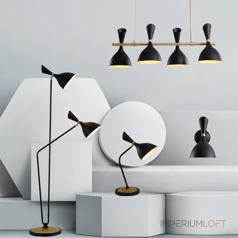 Подвесной реечный светильник TRUMPET LINE L130 Black от ImperiumLoft Подвесной реечный светильник TRUMPET LINE L130 Black от ImperiumLoft