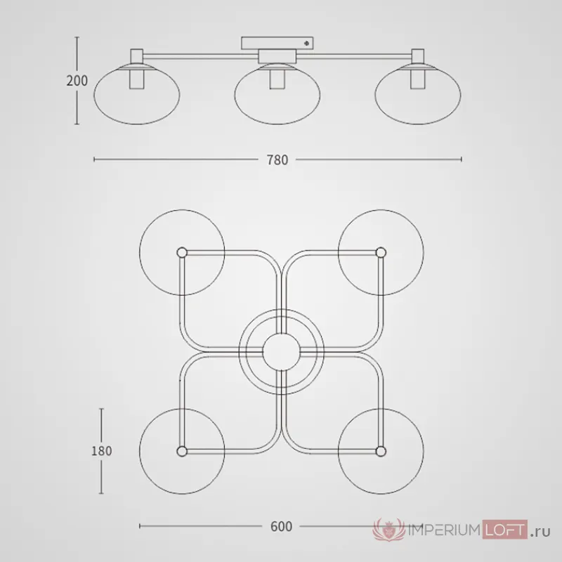 Люстра Champignon Flushmount от ImperiumLoft
