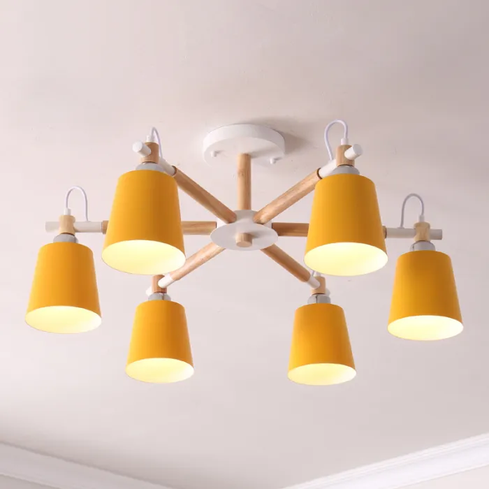 Люстра на штанге VARDA 6 lamps Yellow от ImperiumLoft