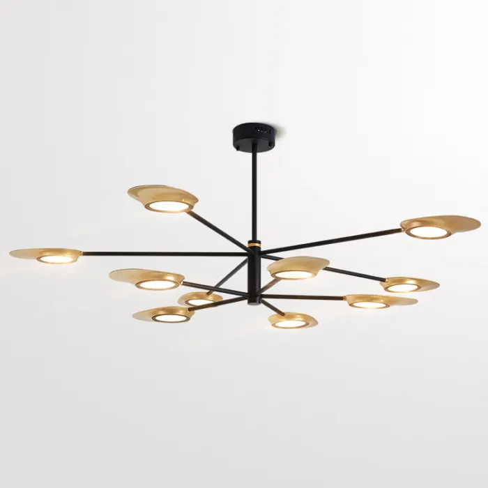 Люстра на штанге INGEL D150 10 lamps Black/White от ImperiumLoft
