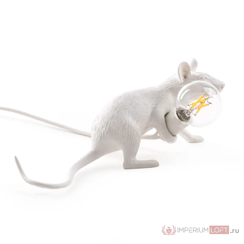 Настольная лампа Mouse Lying белый от ImperiumLoft