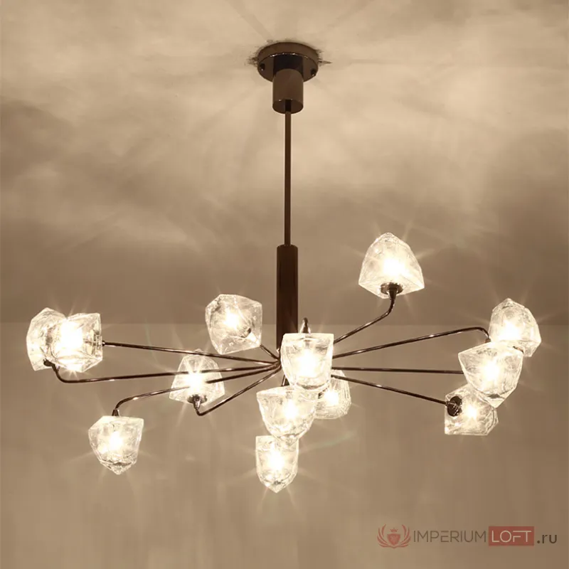 Люстра на штанге ICE 13 lamps Black от ImperiumLoft