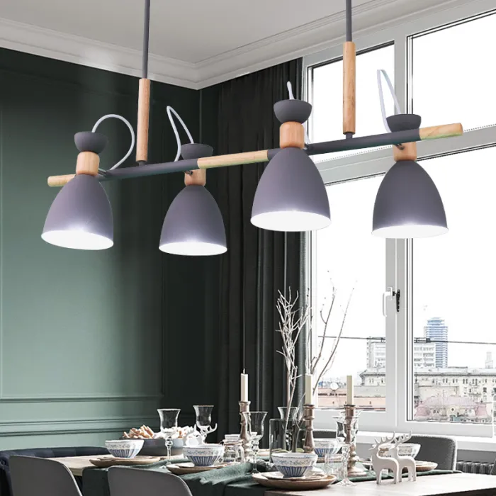 Подвесной реечный светильник TRIF WOOD LONG Green от ImperiumLoft