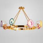 Люстра на штанге AGATE 4 Multicolored  8 Ring от ImperiumLoft