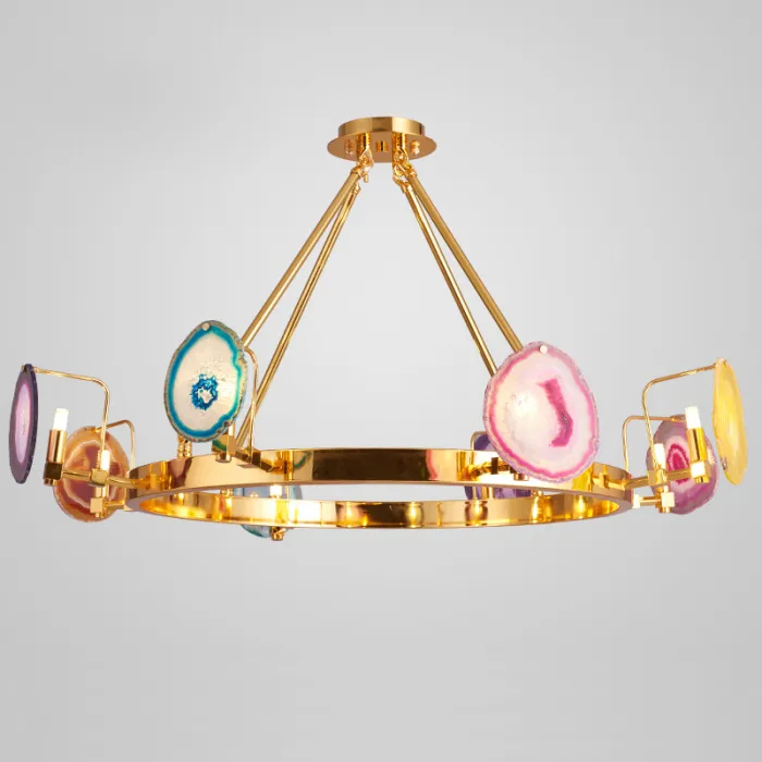 Люстра на штанге AGATE 4 Multicolored  8 Ring от ImperiumLoft