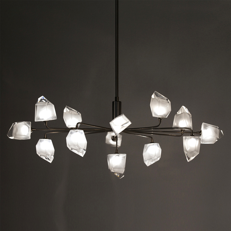 Люстра на штанге ICE 13 lamps Black от ImperiumLoft