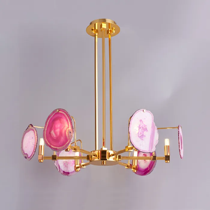 Люстра на штанге AGATE 4 Pink 6 от ImperiumLoft