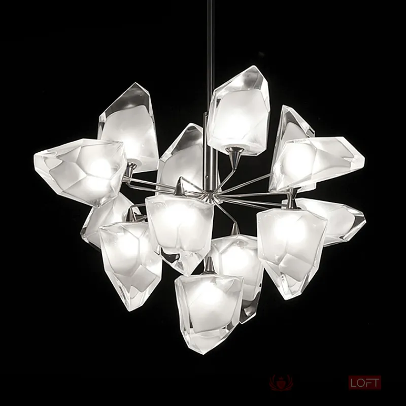 Люстра на штанге ICE 13 lamps Black от ImperiumLoft