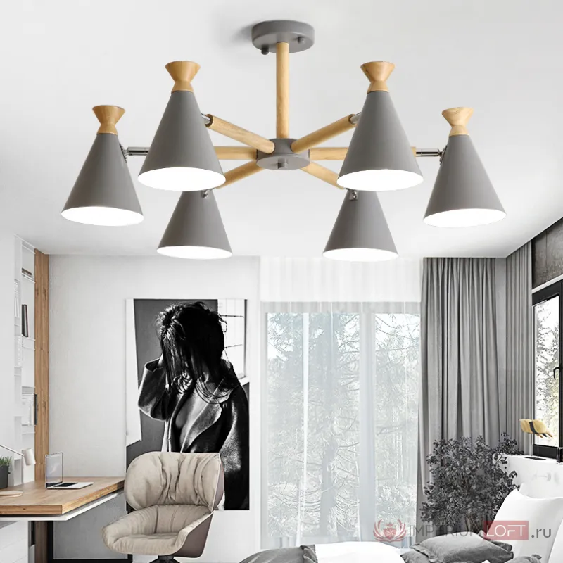 Люстра на штанге OLA D76.5 White от ImperiumLoft