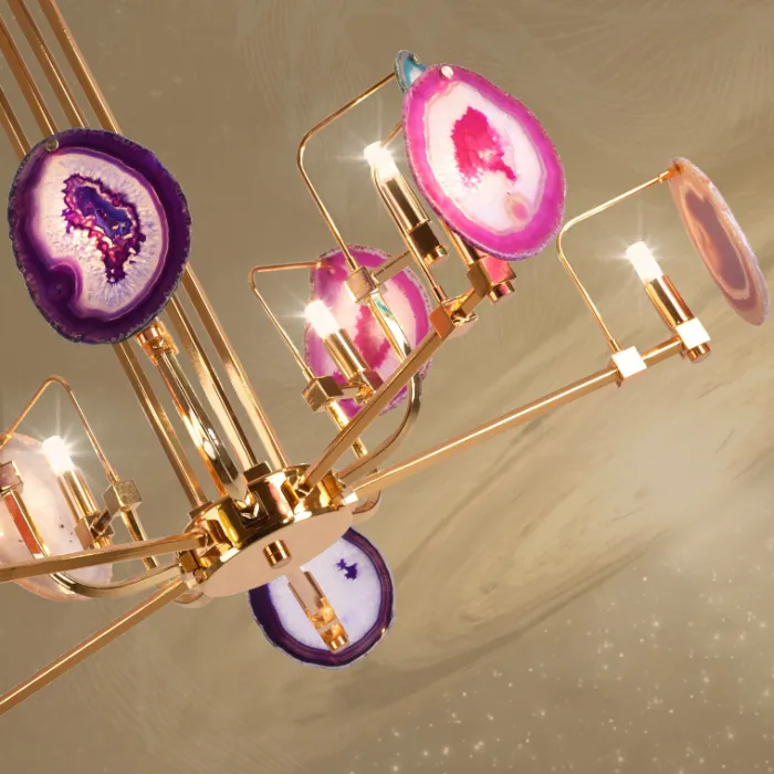 Люстра на штанге AGATE 4 Purple 6 от ImperiumLoft