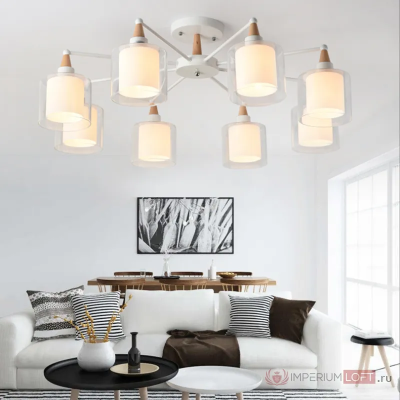 Люстра на штанге RICE D60 White от ImperiumLoft