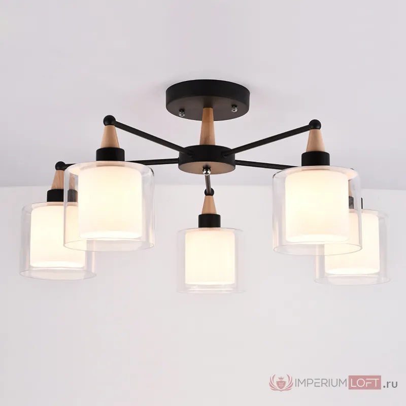 Люстра на штанге RICE D60 Black от ImperiumLoft