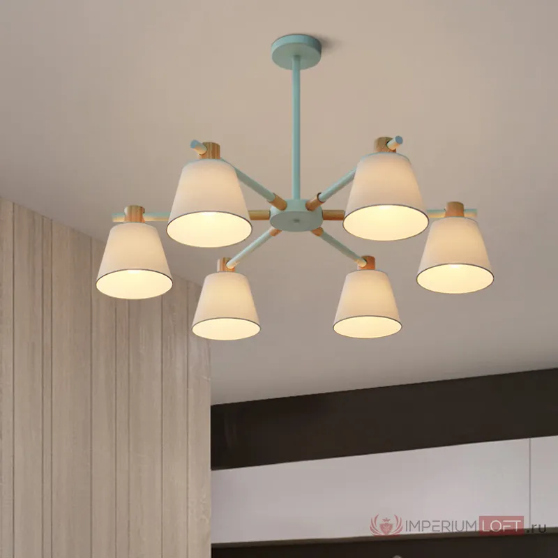Потолочная люстра на штанге NATURA A BLUE 3 от ImperiumLoft
