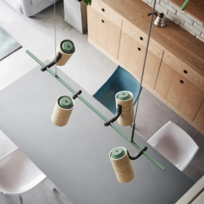 Подвесной реечный светильник BARREL B Green от ImperiumLoft