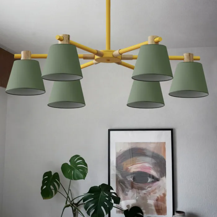 Потолочная люстра на штанге NATURA A GREEN 6 от ImperiumLoft