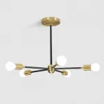 Люстра на штанге SPUTNIK D55 Gold/Black tubes