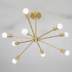 Люстра на штанге SPUTNIK D75 Gold/Black tubes